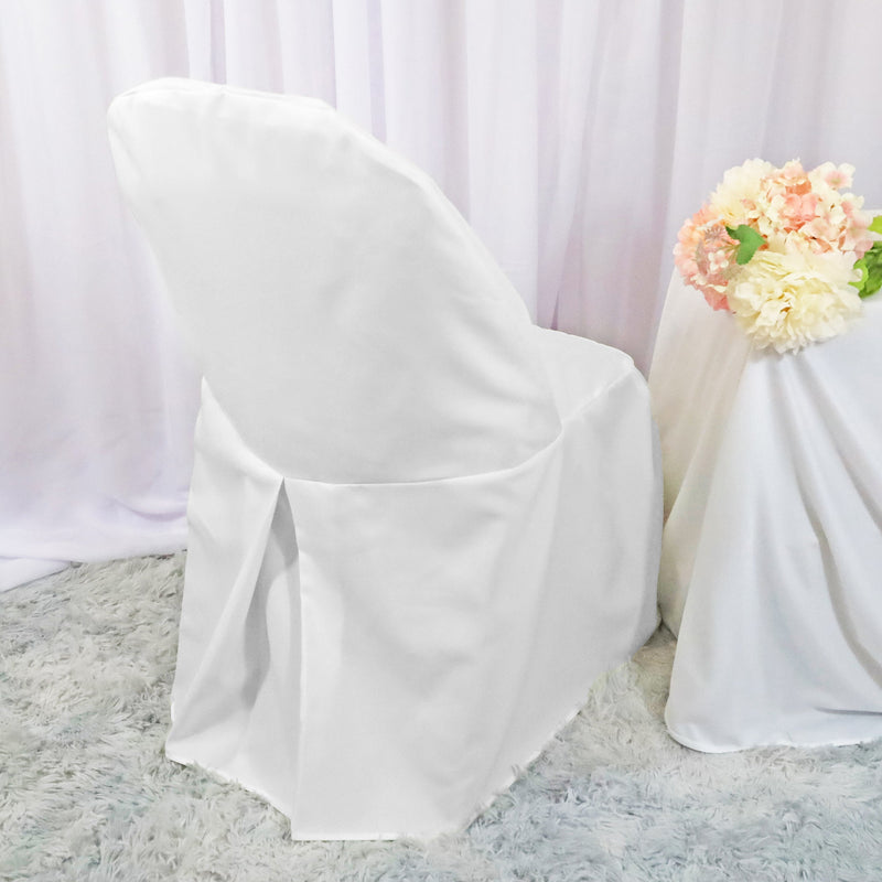 Polyester Folding Chair Cover White