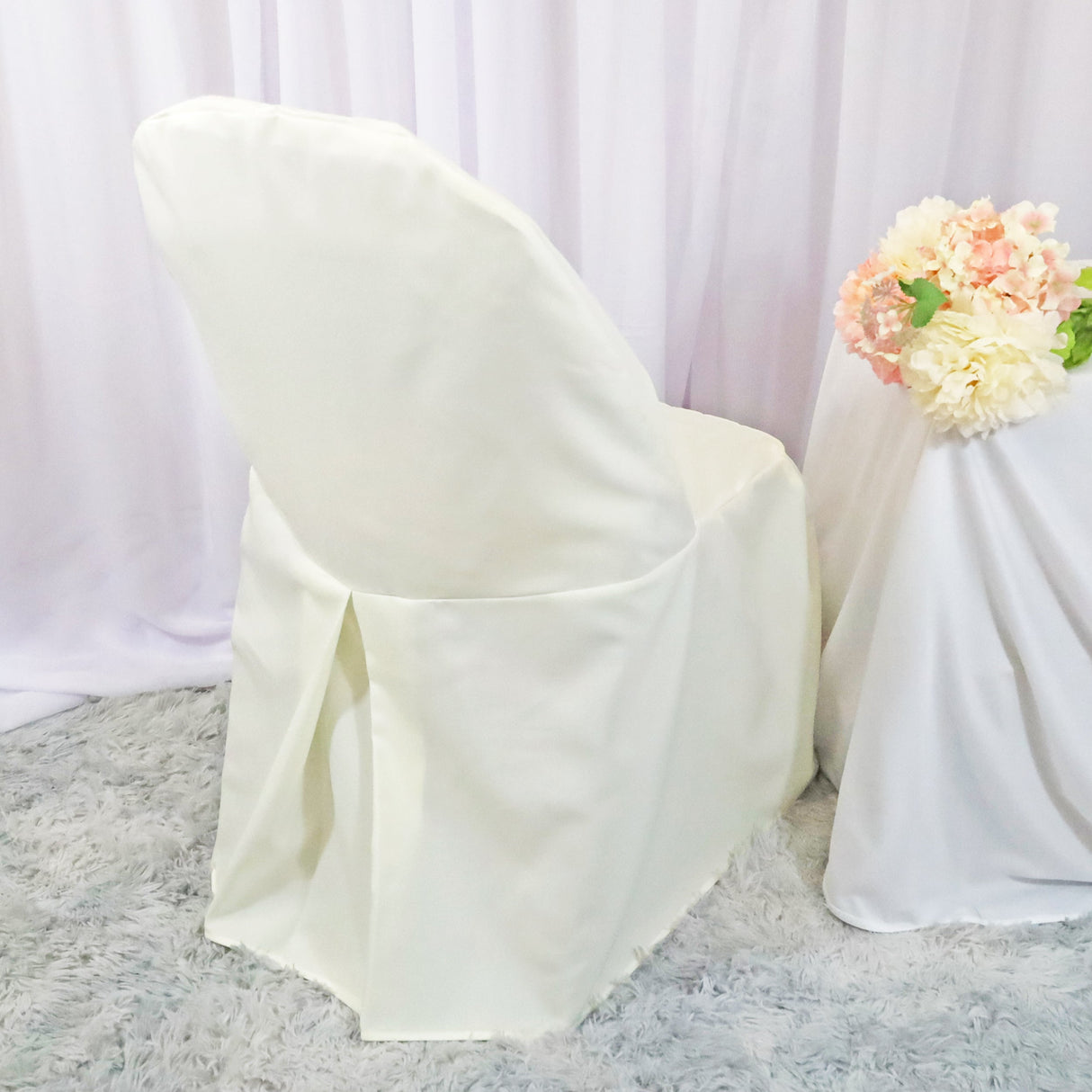 Premium Polyester Folding Chair Cover Ivory