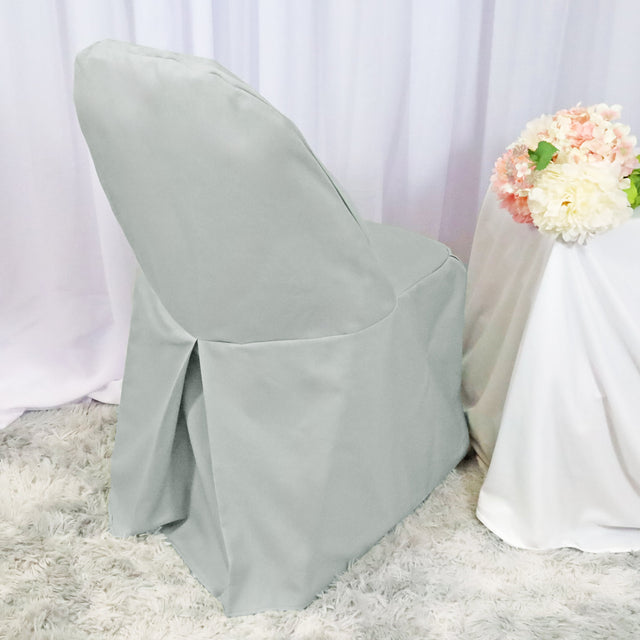 Polyester Folding Chair Cover Silver