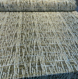 Cubism Square Jacquard Fabric - Gold, Gray Taupe Tint, Contemporary Cubism Square Pattern, 108" Double Width (By The Yard)
