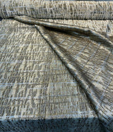 Cubism Square Jacquard Fabric - Gold, Gray Taupe Tint, Contemporary Cubism Square Pattern, 108" Double Width (By The Yard)