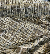 Cubism Square Jacquard Fabric - Gold, Gray Taupe Tint, Contemporary Cubism Square Pattern, 108" Double Width (By The Yard)