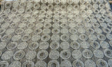 Cubism Circle Jacquard Fabric - Gold And Gray Taupe Contemporary Woven Design, 108" Double Width (1 Yard)