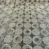 Cubism Circle Jacquard Fabric - Gold And Gray Taupe Contemporary Woven Design, 108" Double Width (1 Yard)