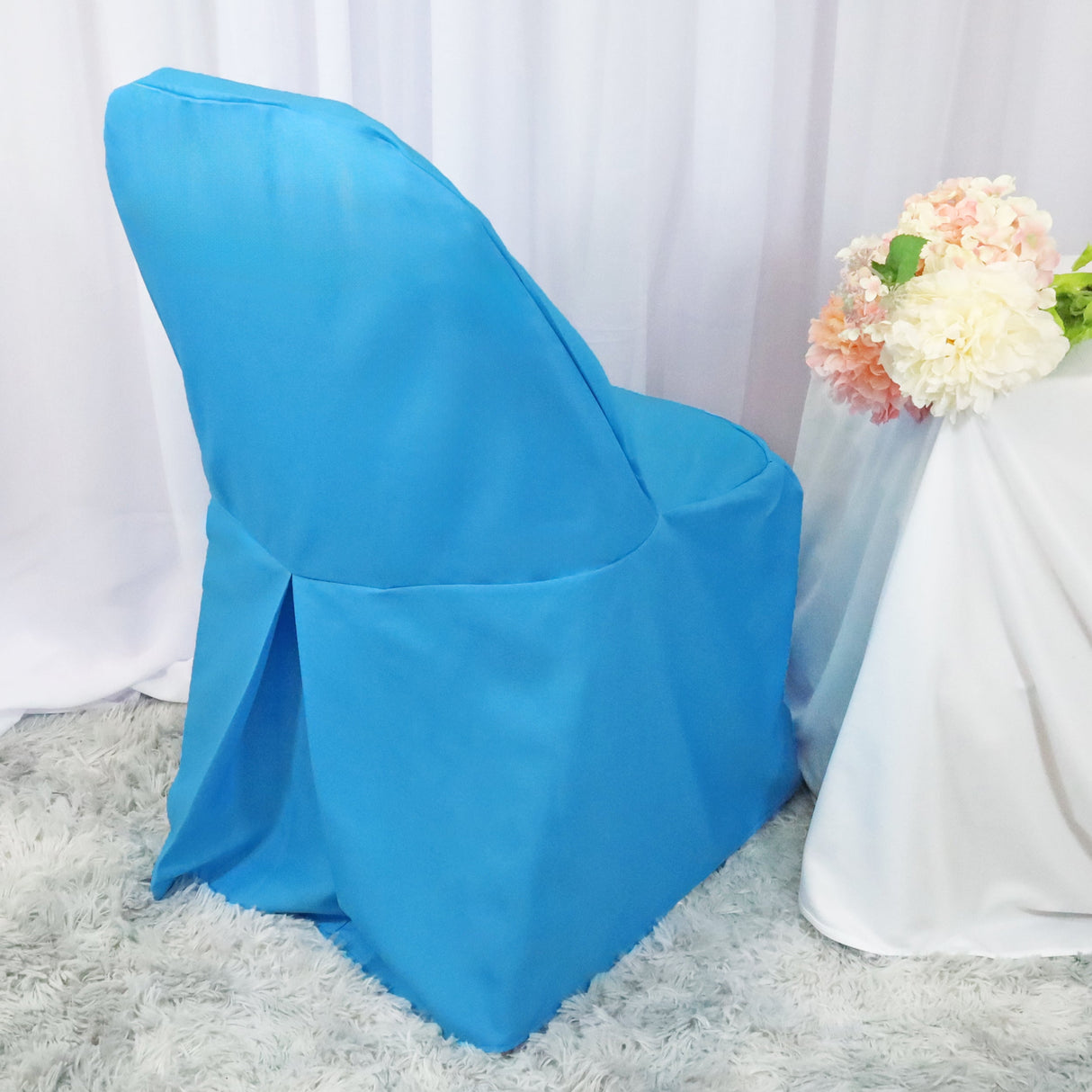 Premium Polyester Folding Chair Cover Turquoise