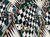 Backgammon Chess Dice Large Polyester Tapestry Fabric - Large Game Board Pattern, 56" Width, 27" Vertical, 14" Horizontal (By The Yard)