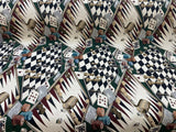 Backgammon Chess Dice Large Polyester Tapestry Fabric - Large Game Board Pattern, 56" Width, 27" Vertical, 14" Horizontal (By The Yard)