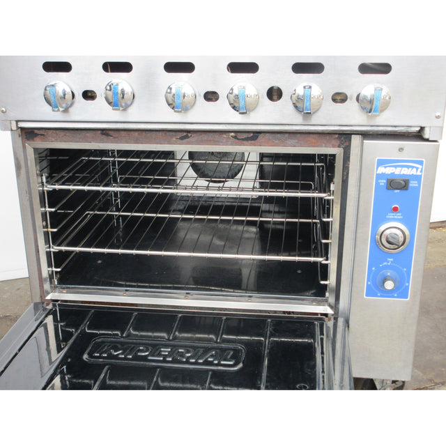 Imperial IR-36BR-C Radiant Broiler Range with Convection Oven Gas, Excellent Condition