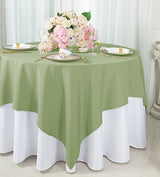 Square Polyester Table Overlay 54x54 Sage Green