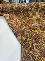 Mill Creek Jungle Paisley Chenille Upholstery Fabric - Brown Paisley Pattern, 57" Width (1 Yard)