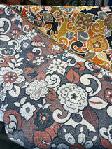 Swavelle Floral Gateway Jacquard Brocade Fabric - Onyx Multi Color Floral Pattern, 59" Width (1 Yard)