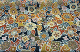 Swavelle Floral Gateway Jacquard Brocade Fabric - Onyx Multi Color Floral Pattern, 59" Width (1 Yard)
