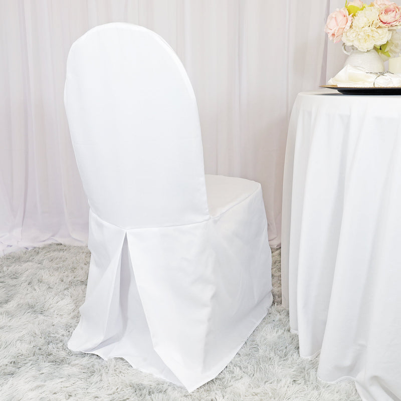 Polyester Banquet Chair Cover White