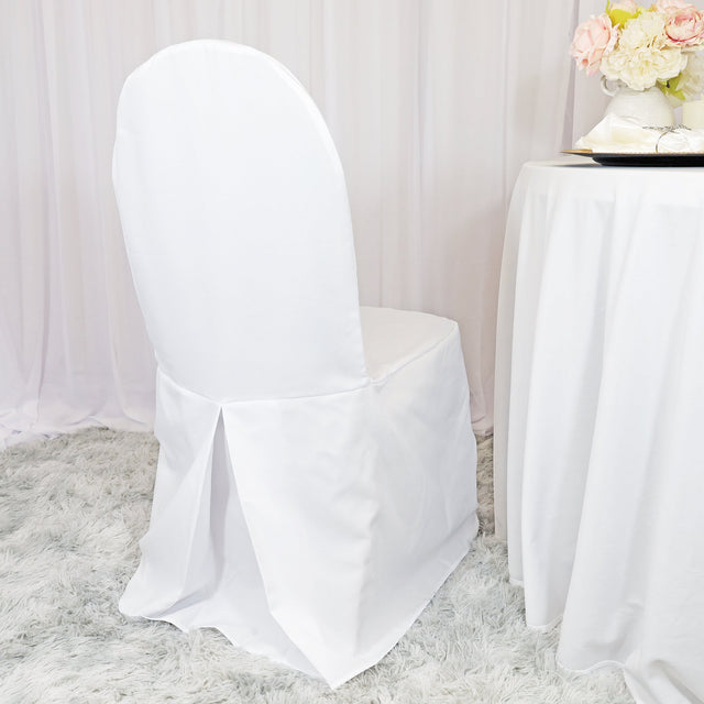 Polyester Banquet Chair Cover White