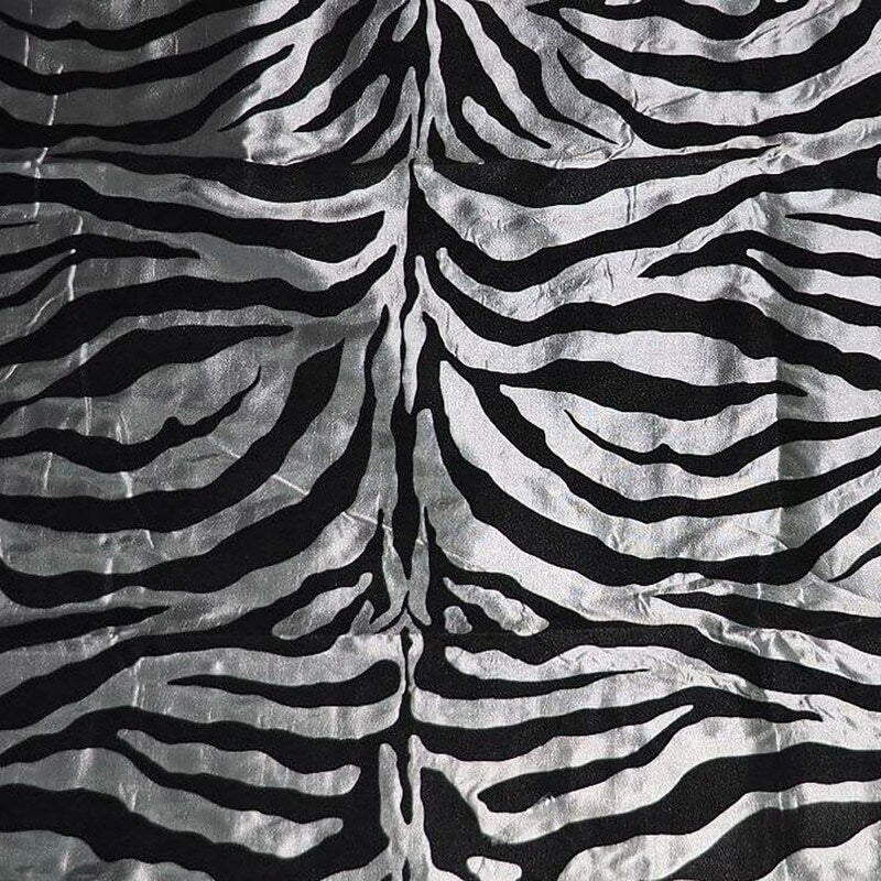 Zebra Flocking Taffeta Flocking Velvet Zebra Fabric 60" Wide