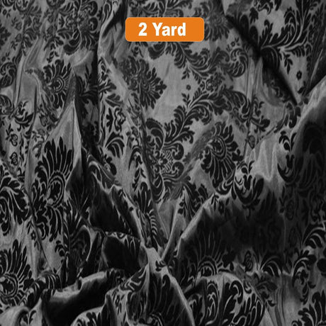 Damask Flocking Taffeta Fabric - 60" Wide for Curtains, Apparel, and Décor
