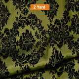 Damask Flocking Taffeta Fabric - 60" Wide for Curtains, Apparel, and Décor