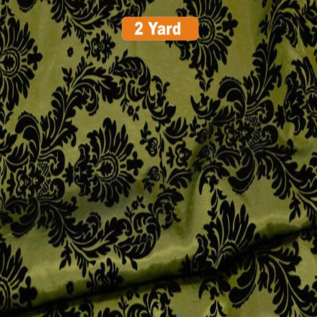 Damask Flocking Taffeta Fabric - 60" Wide for Curtains, Apparel, and Décor