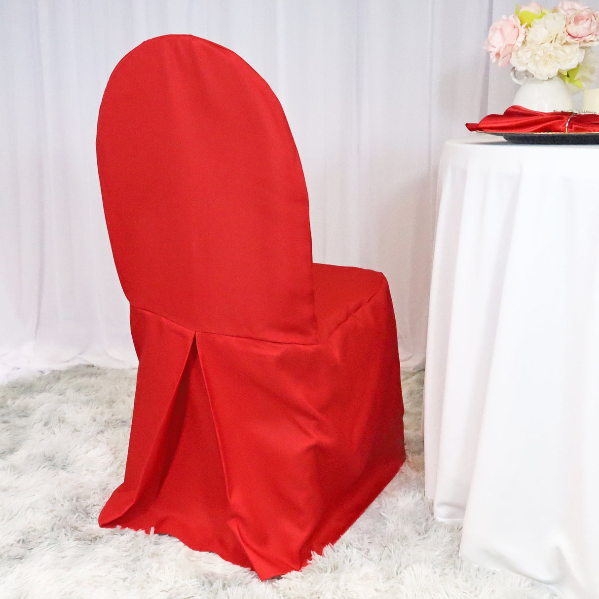 Polyester Banquet Chair Cover Red