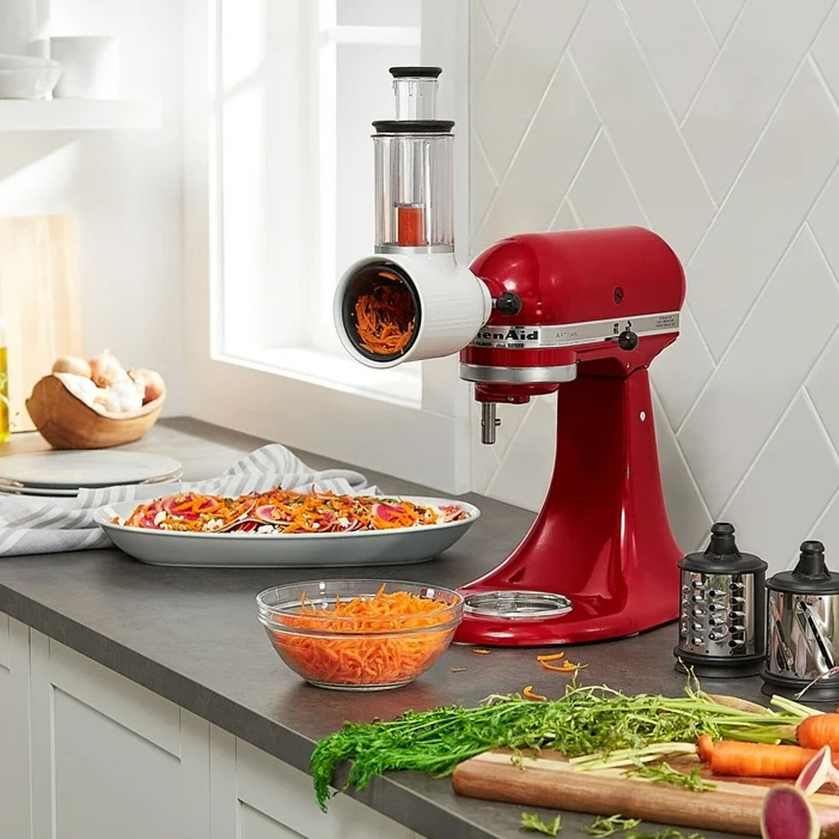 KitchenAid KSMVSA Fresh Prep Slicer/Shredder Attachment – White