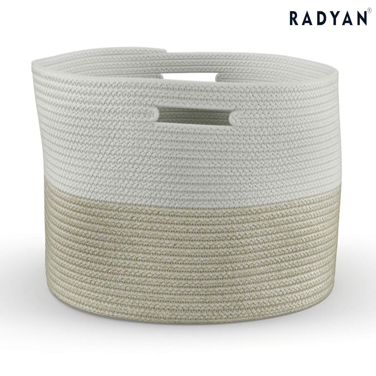 MoDRN Cotton and Polyester Storage Basket, Beige