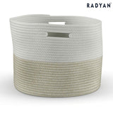 MoDRN Cotton and Polyester Storage Basket, Beige