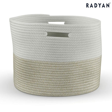 MoDRN Cotton and Polyester Storage Basket, Beige