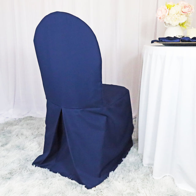 Polyester Banquet Chair Cover Navy Blue