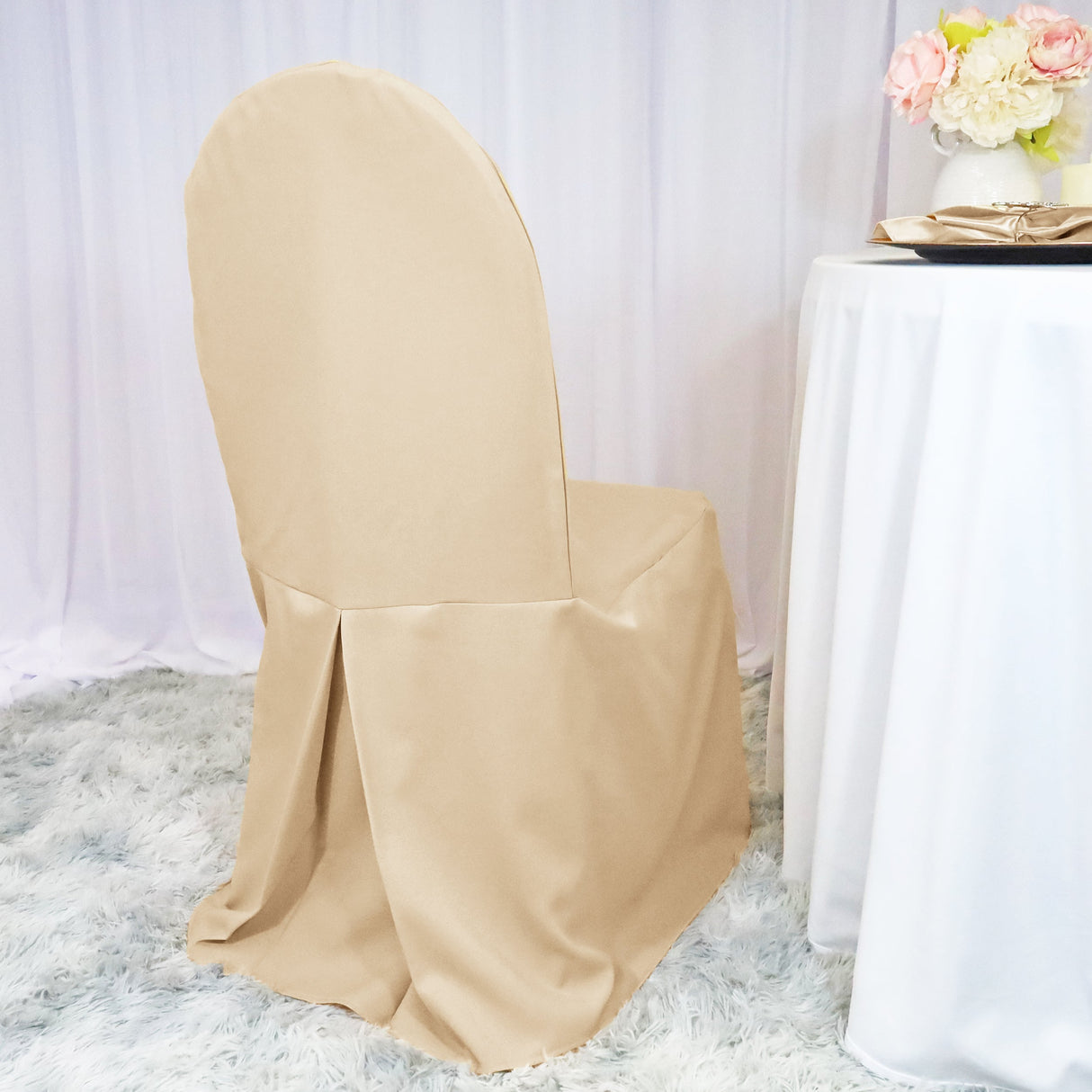 Polyester Banquet Chair Cover Champagne