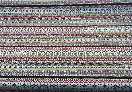Razzmatazz Stripe Purple Chenille Tapestry Upholstery Fabric - Purple, Vertical Stripes, 56" Width (1 Yard)