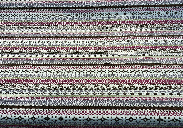 Razzmatazz Stripe Purple Chenille Tapestry Upholstery Fabric - Purple, Vertical Stripes, 56" Width (1 Yard)