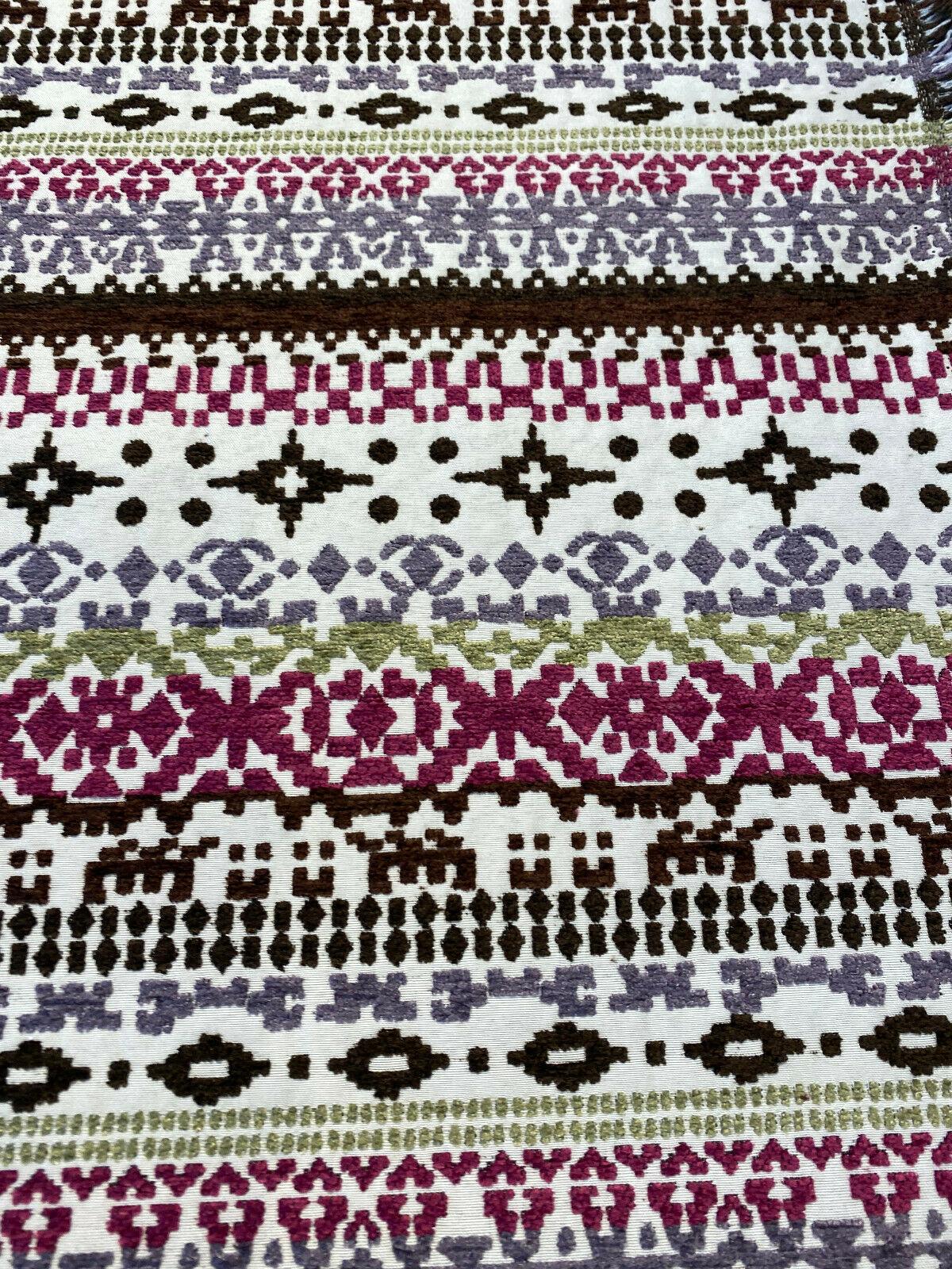 Razzmatazz Stripe Purple Chenille Tapestry Upholstery Fabric - Purple, Vertical Stripes, 56" Width (1 Yard)