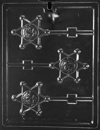 Sherriff Badge Lolly Chocolate Mold - LPJ108