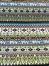 Razzmatazz Stripe Chenille Tapestry Upholstery Fabric - Green Blue Vertical Stripes, 56" Width (By The Yard)