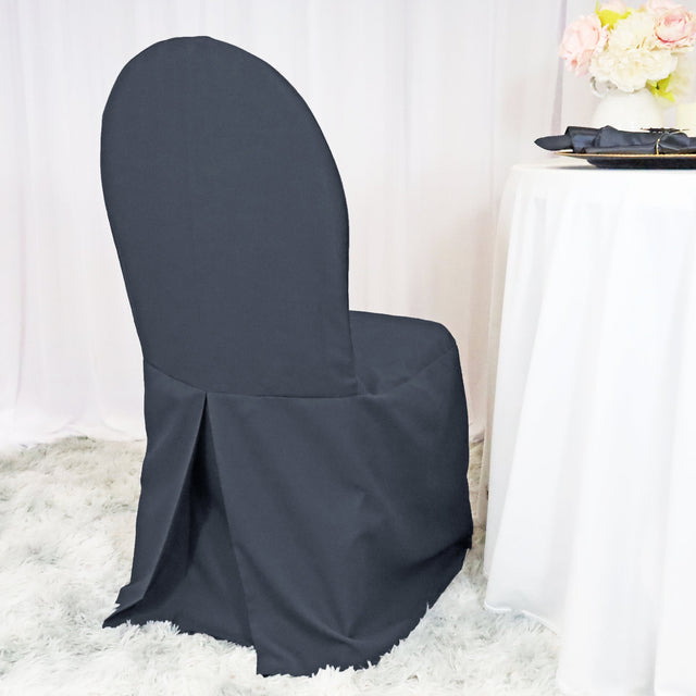 Polyester Banquet Chair Cover Pewter/Charcoal