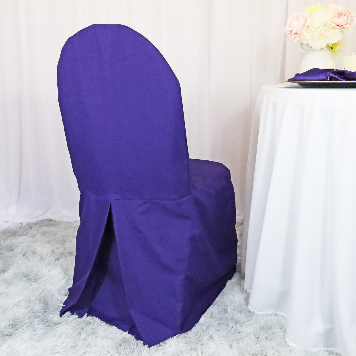 Polyester Banquet Chair Cover Regency Purple