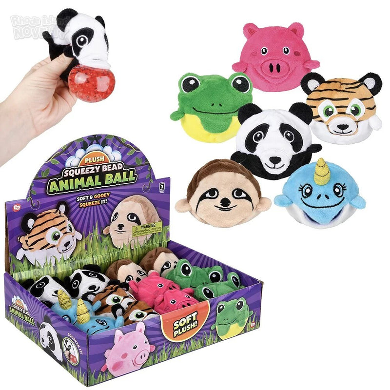 Animal Plush Bead Ball Assorted Compact and portable, fits perfectly in small hands