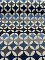 Savoy Seabreeze Blue Circles Chenille Fabric - Blue Brown Gray Beige Circles, 54" Width (1 Yard)