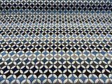 Savoy Seabreeze Blue Circles Chenille Fabric - Blue Brown Gray Beige Circles, 54" Width (1 Yard)