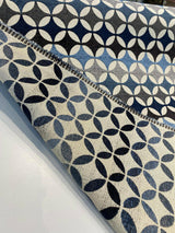 Savoy Seabreeze Blue Circles Chenille Fabric - Blue Brown Gray Beige Circles, 54" Width (1 Yard)
