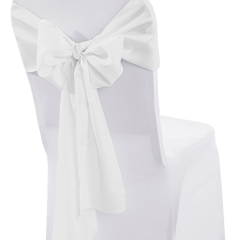 Polyester Chair Sash Sample 8x108 White
