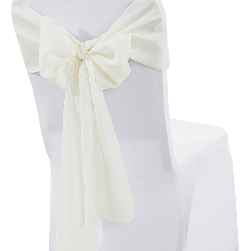Polyester Chair Sash Sample 8x108 Ivory