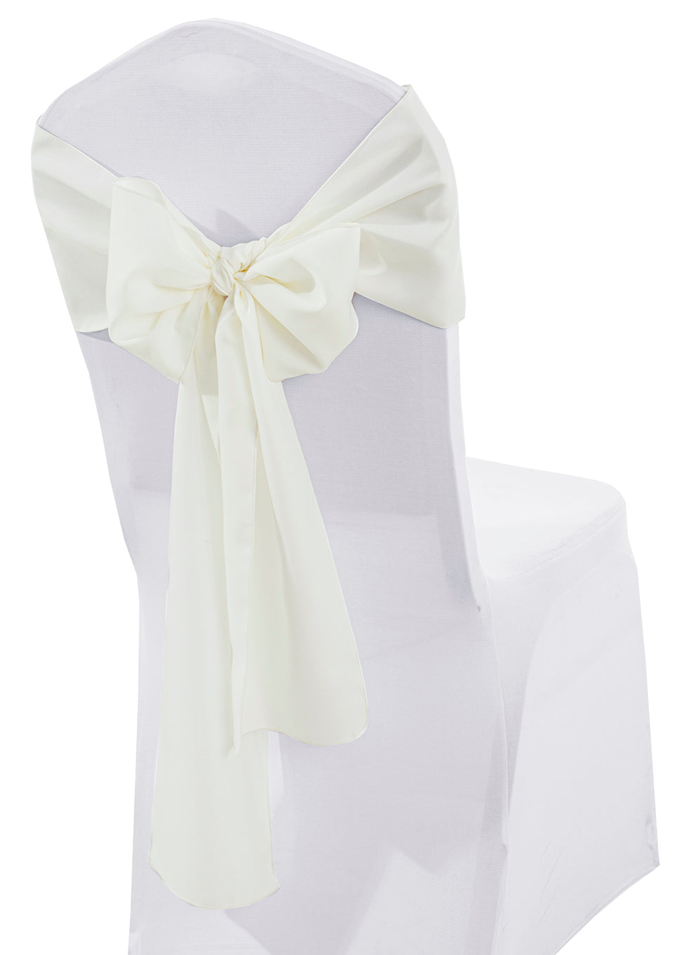 Polyester Chair Sash Sample 8x108 Ivory