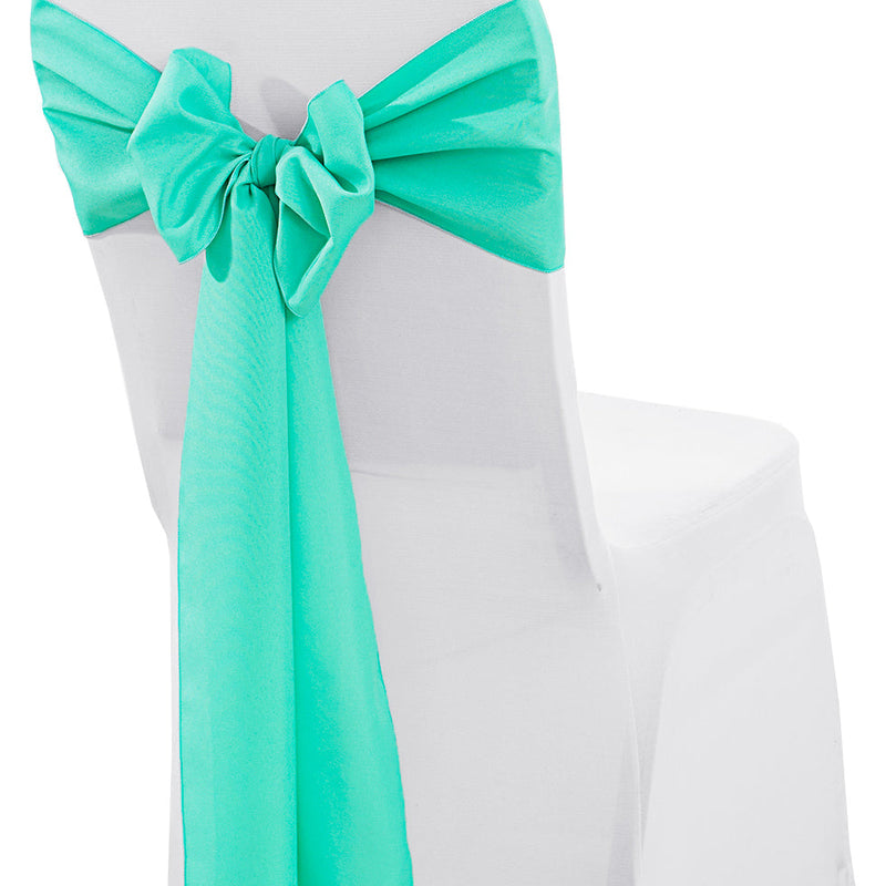 Polyester Chair Sash Sample 8x108 Tiff Blue/Aqua Blue