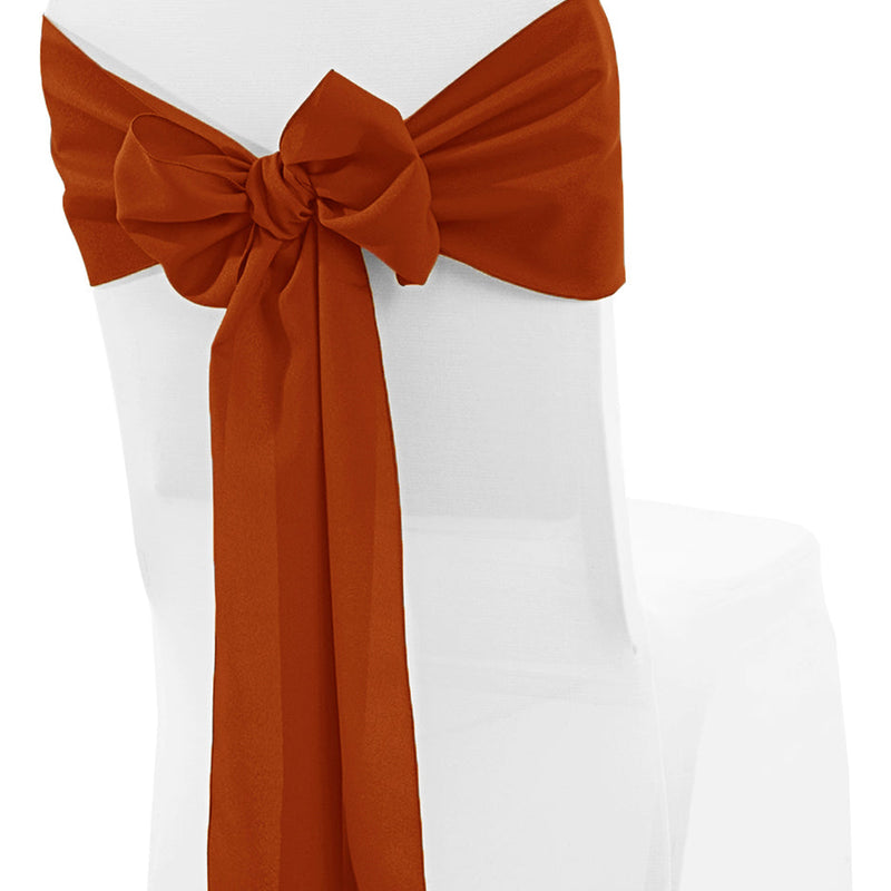 Polyester Chair Sash 8x108 Rust/Burnt Orange