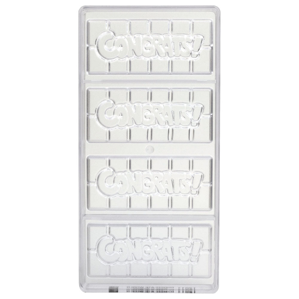 Chocolate World Clear Polycarbonate Chocolate Mold, Congrats