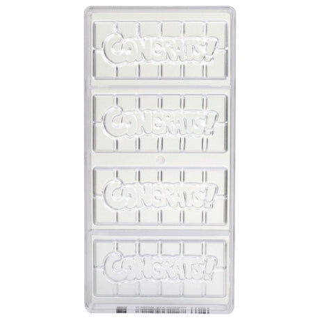 Chocolate World Clear Polycarbonate Chocolate Mold, Congrats