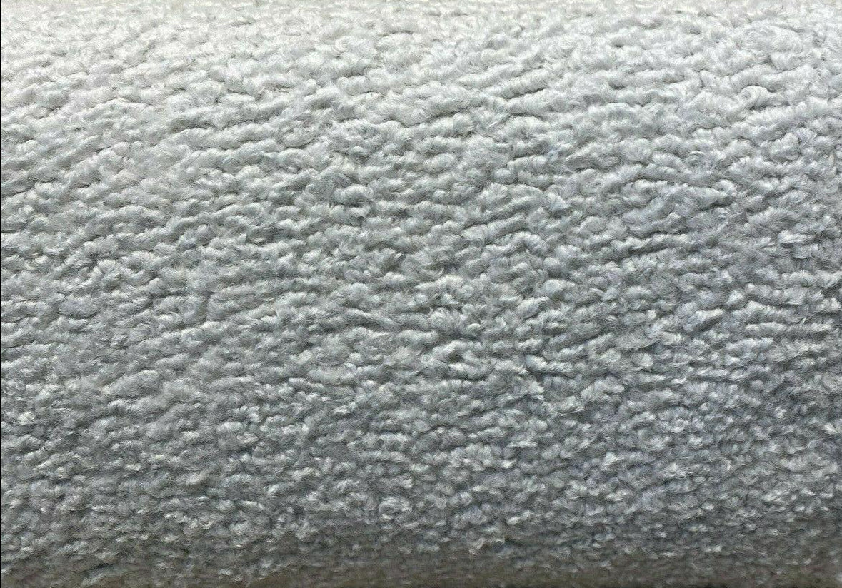 Italian Faux Sheepskin Boucle Upholstery Fabric - Silver, 60" Width (1 Yard)