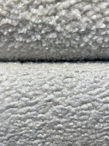 Italian Faux Sheepskin Boucle Upholstery Fabric - Silver, 60" Width (1 Yard)