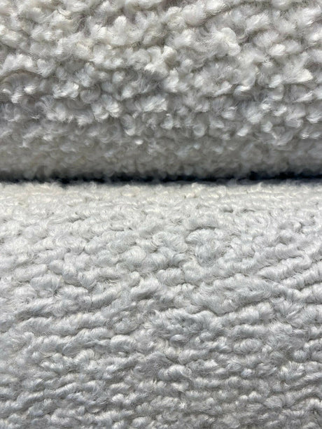 Italian Faux Sheepskin Boucle Upholstery Fabric - Silver, 60" Width (1 Yard)
